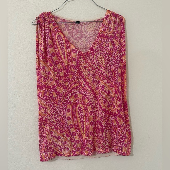 Ralph Lauren 100% Silk Paisley Sleeveless Top Shoulder Pull Strings Size Medium - Picture 1 of 7